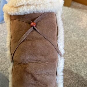 UGG Brown and Cream Shearling Boots